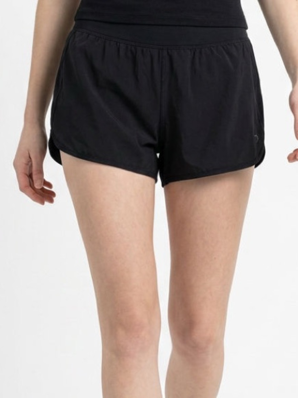 Athleta Black Athletic Running Shorts with Wide Waistband